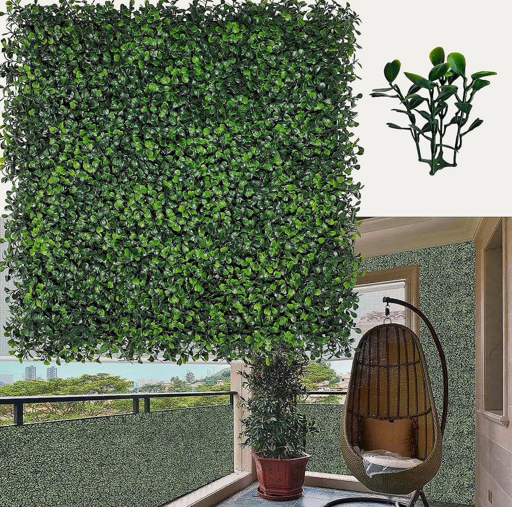 ODTORY Artificial Boxwood Panels 20x20 in, 12 Pack Green Wall