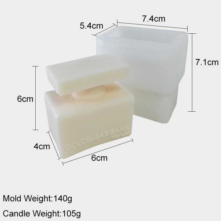 3D Candle Molds Silicone Pillar Soap Perfume Bottle DIY Wax Moulds Holiday Gift