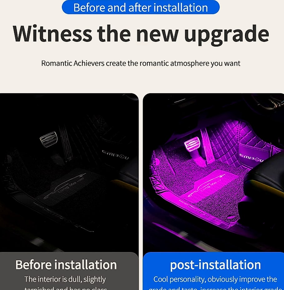 WUMFIRE Car Interior LED Ambient Lighting Kit with Remote Control