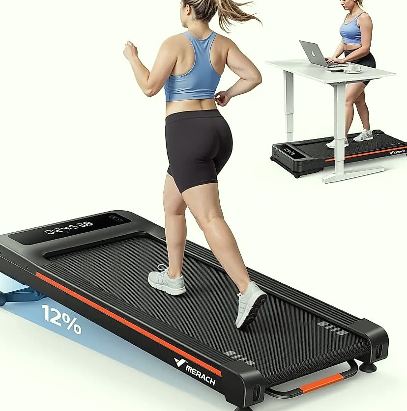 W50 Walking Pad Treadmill 12% Auto Incline 400lbs Capacity 3.5HP