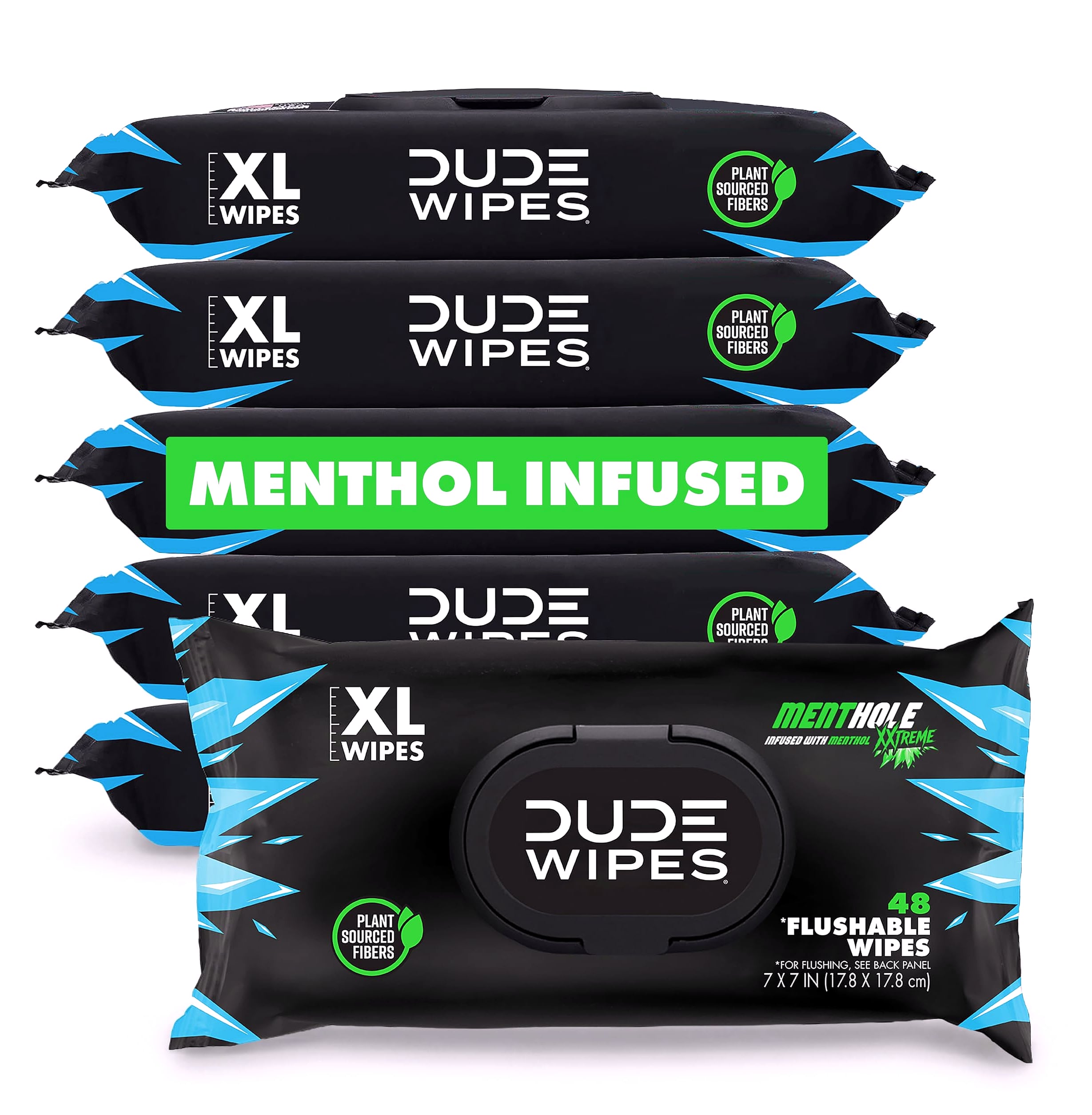 DUDE Wipes Unscented Flushable Wipes for Adults, 6 Pack