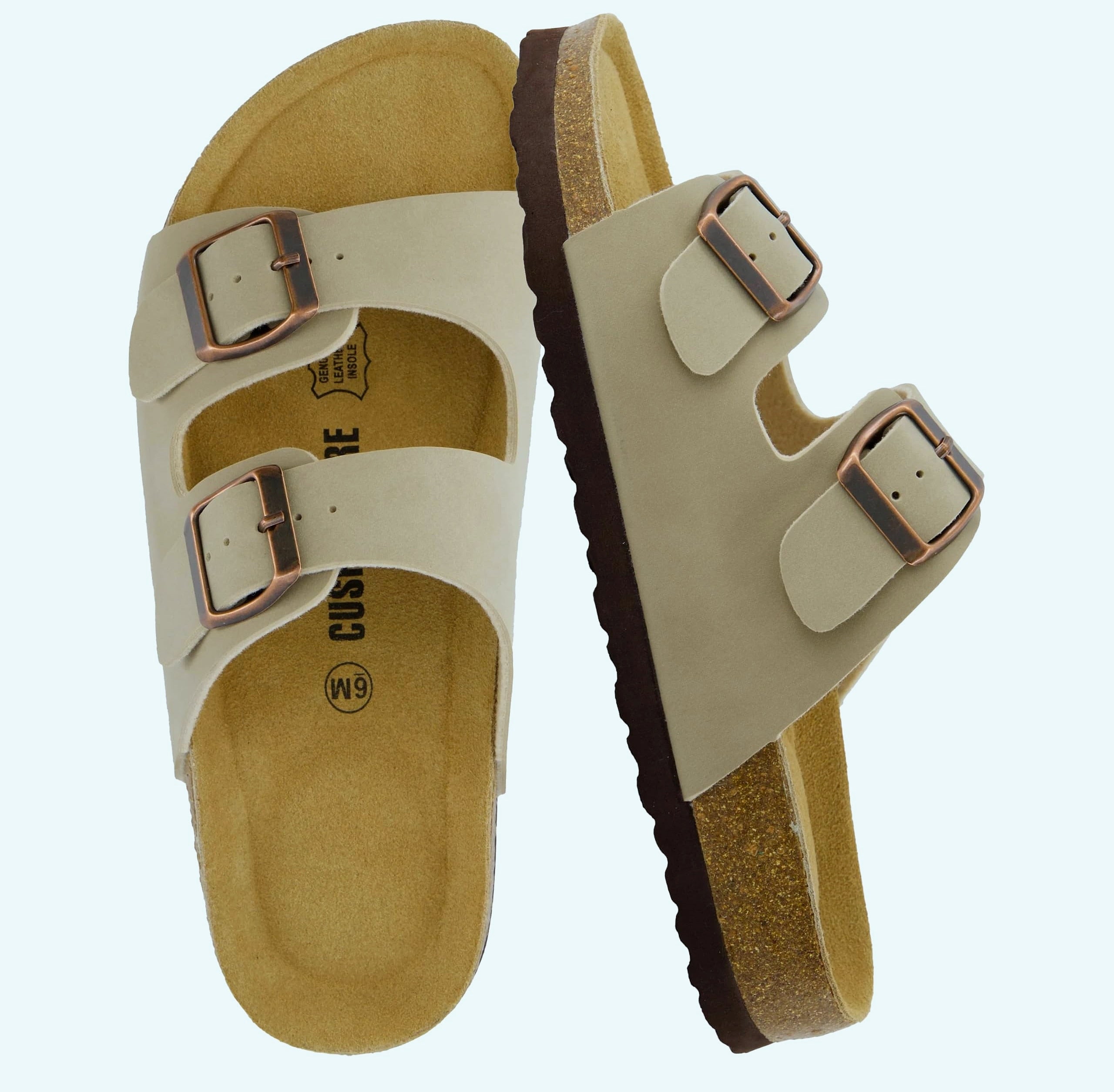 CUSHIONAIRE Lane Cork Footbed Womens Sandals with Arch Support