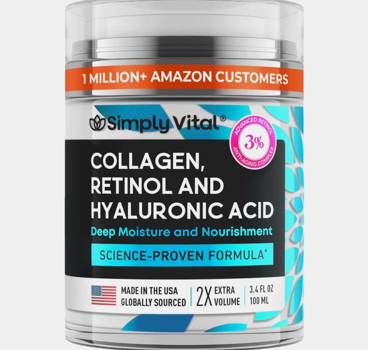 Anti-Aging Face Moisturizer - Retinol, Collagen & Hyaluronic Acid, Day & Night