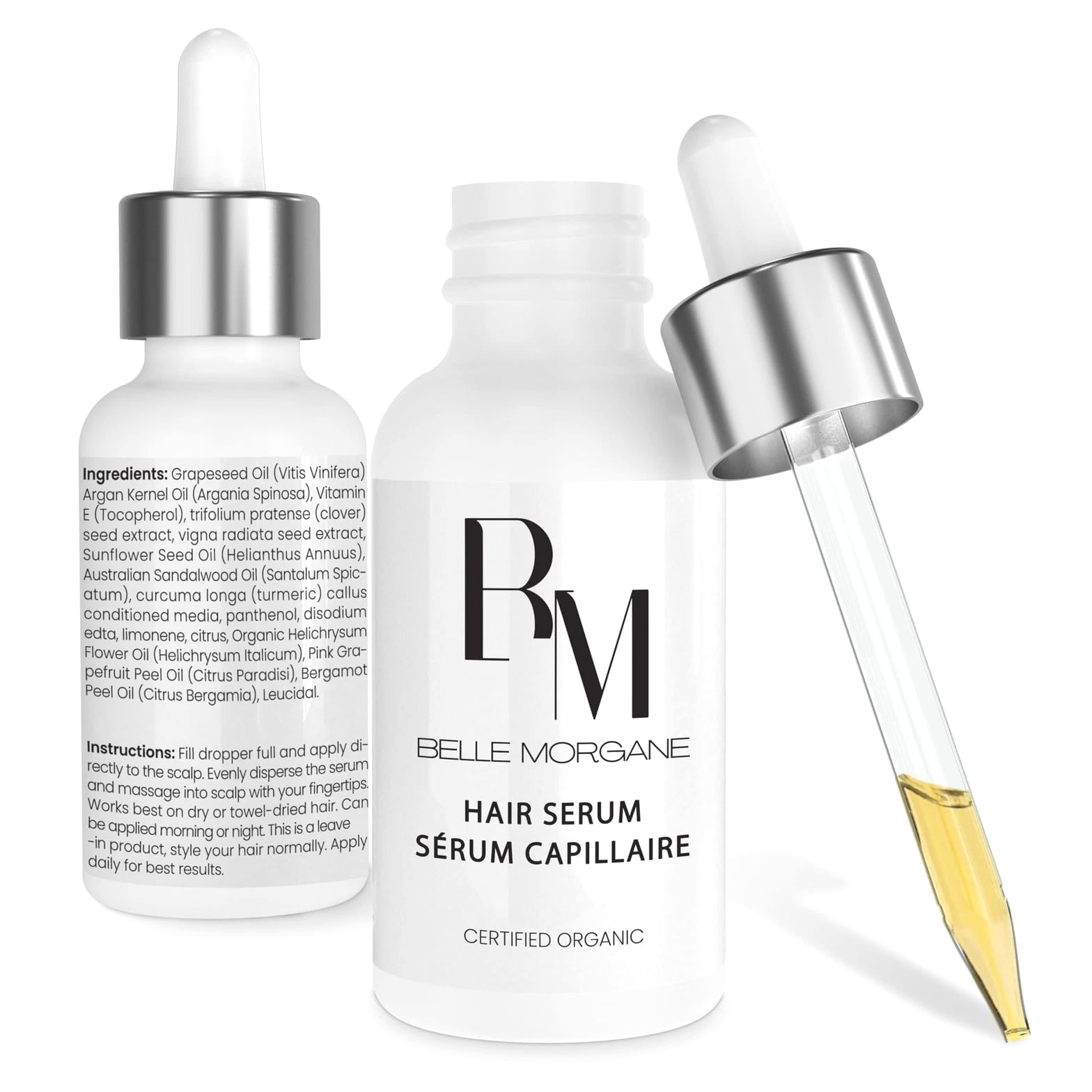 Belle Morgane Hair Growth with E, Turmeric & Argan Oil - Organic Dry Scalp Tre...