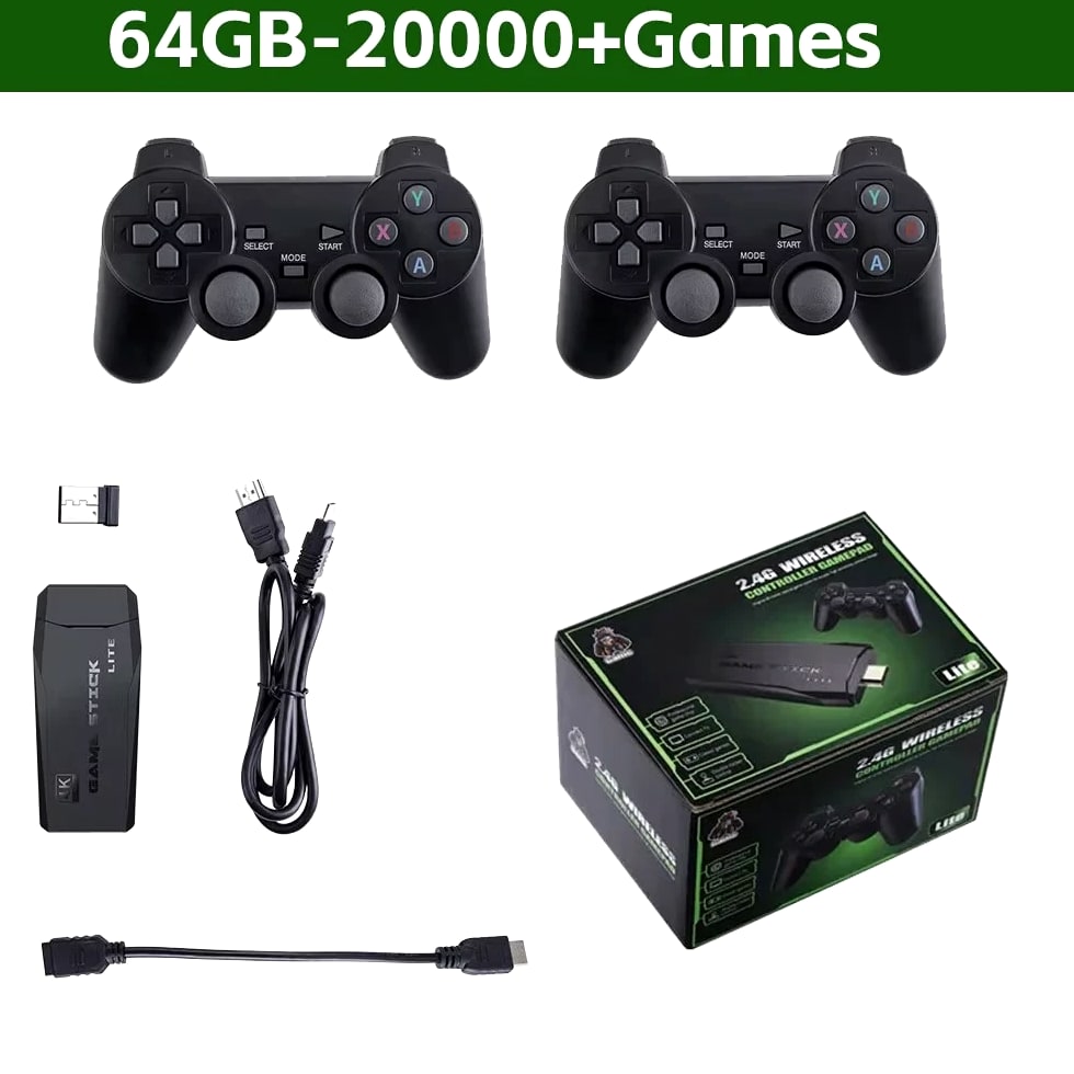Video Game Console Retro Handheld Game Console 64G with Built-In 20000 Wireless