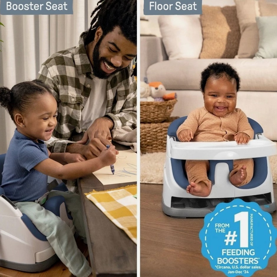 Baby Base 2-in-1 Booster Feeding High Chair and Floor Seat with Self