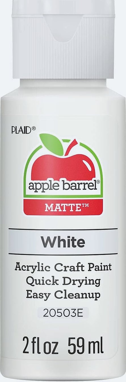 Apple Barrel Acrylic Paint White 2oz Matte Finish Craft