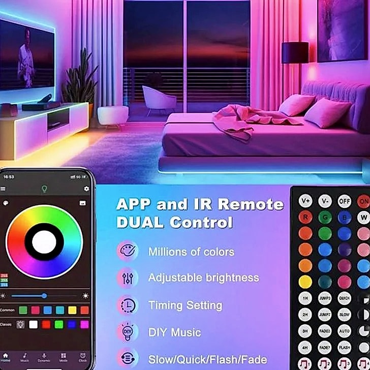 GBKOF RGB LED Strip Lights 5M 10M 20M 30M App Control