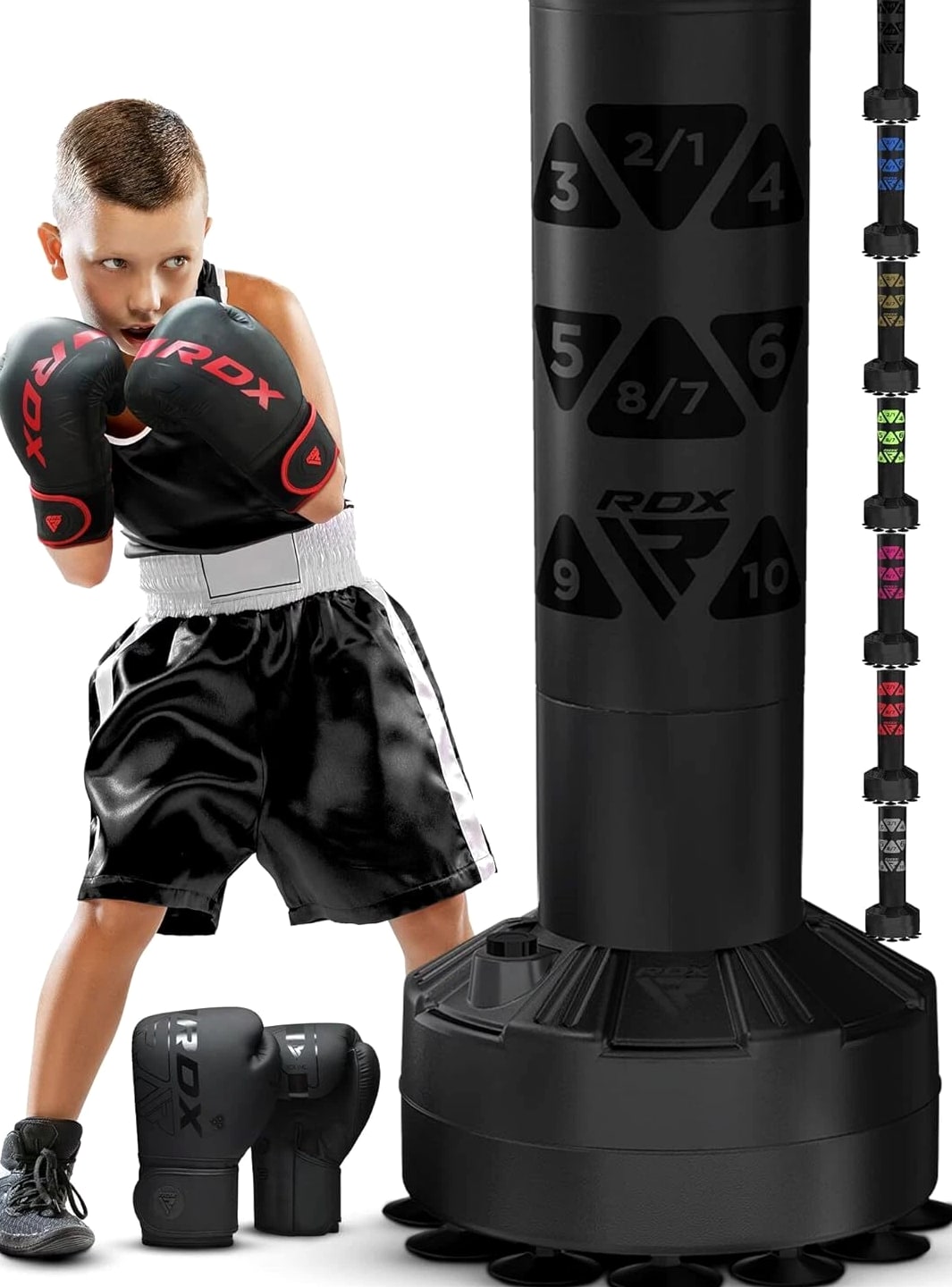 RDX Kids Punching Bag with Gloves, 4FT Heavy Free Standing Junior Punch Bag