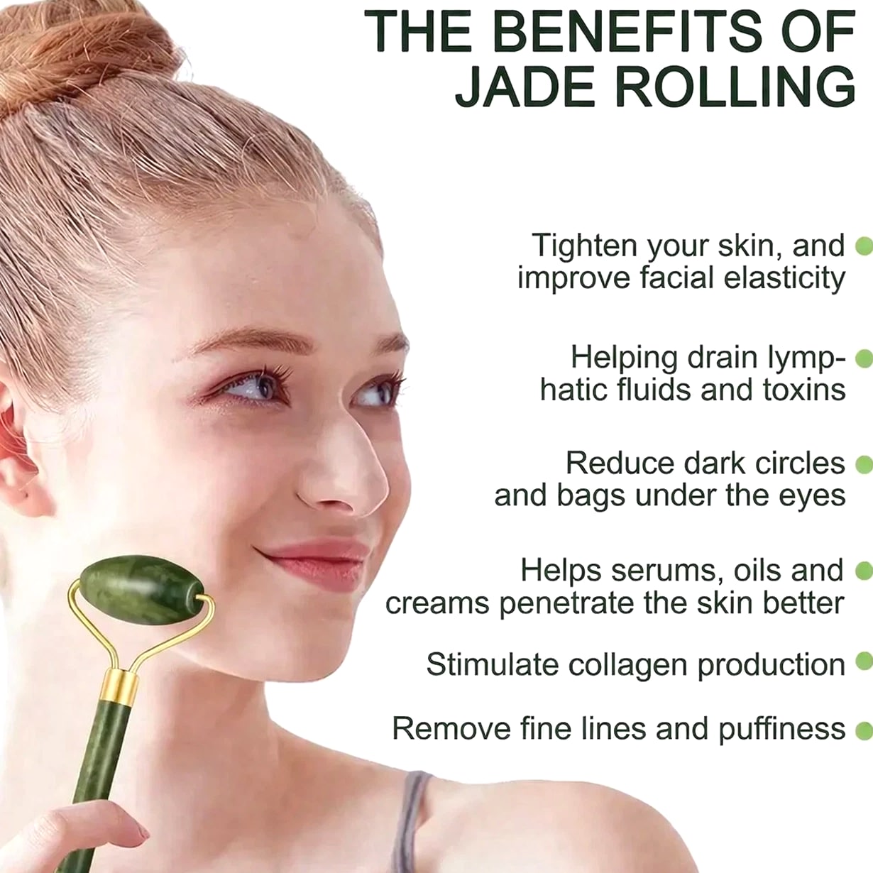 Premium Natural Jade Roller & Gua Sha Set - Facial Massager Anti-Aging Beauty Tool