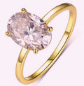 S925 Sterling Silver 2.5CT Oval Moissanite Ring 18k Gold