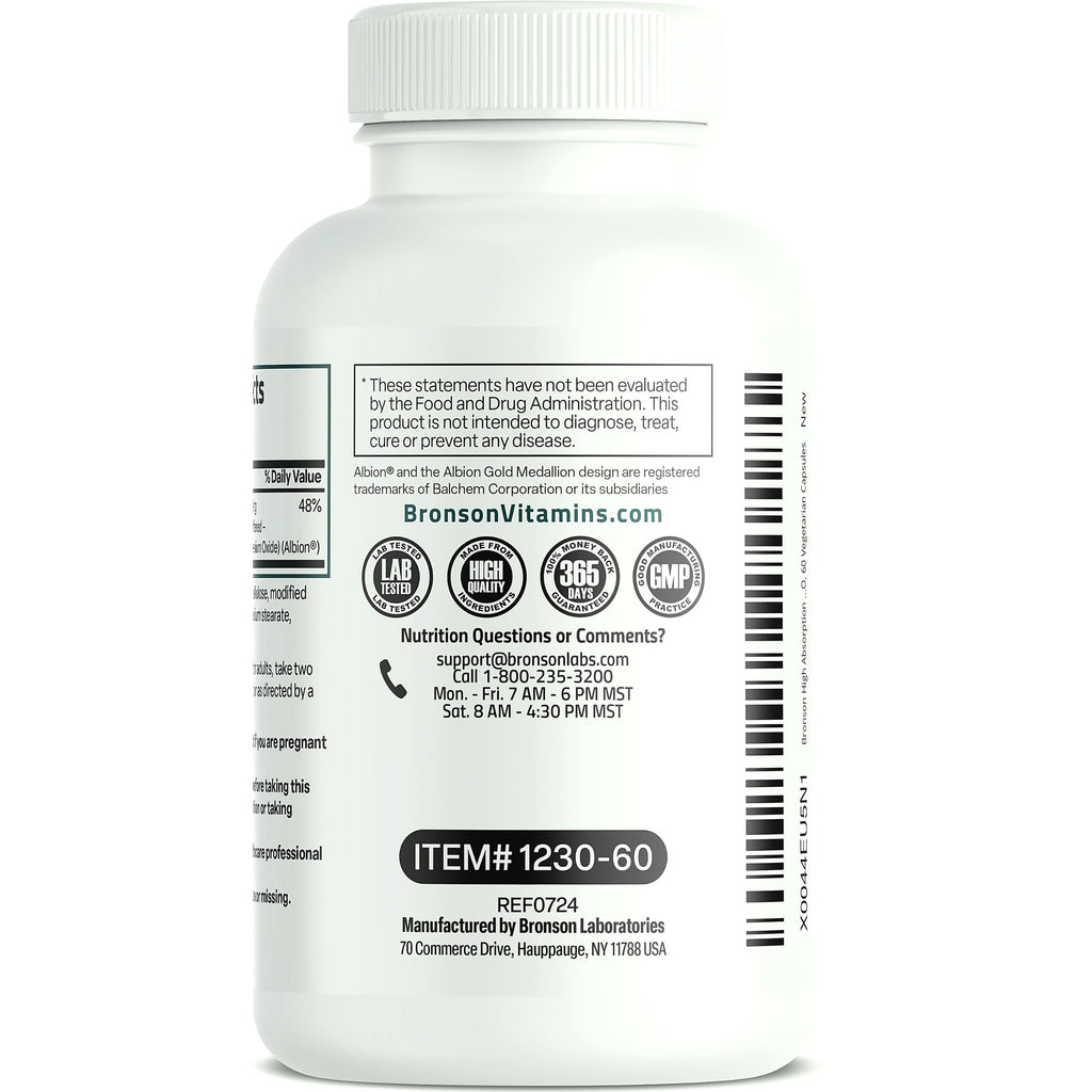 Bronson Magnesium Glycinate 200mg Chelated Capsules