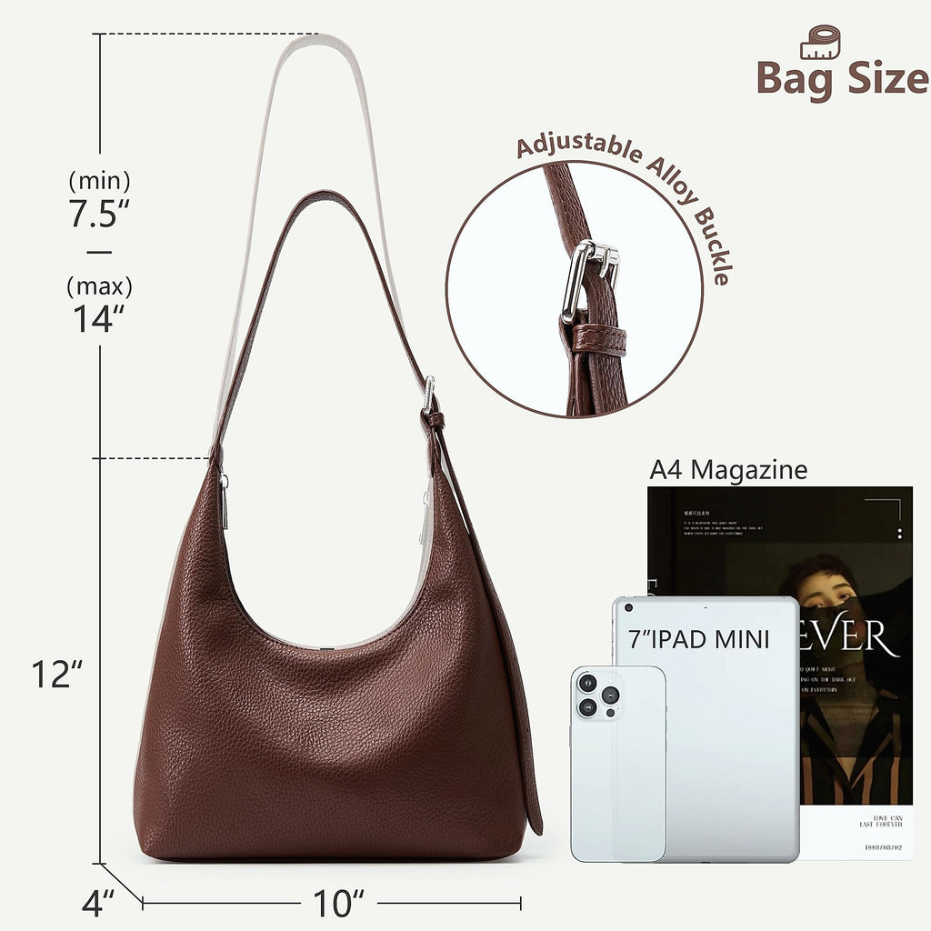 KALIDI Crescent Vegan Leather Tote Bag for Women
