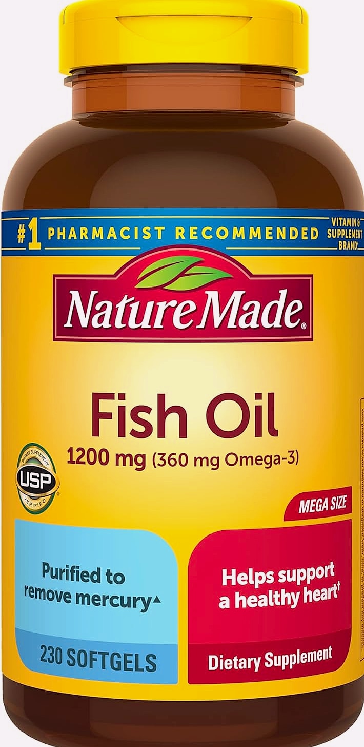 Nature Made Fish Oil 1200 mg Omega 3 Softgels, 230 Count