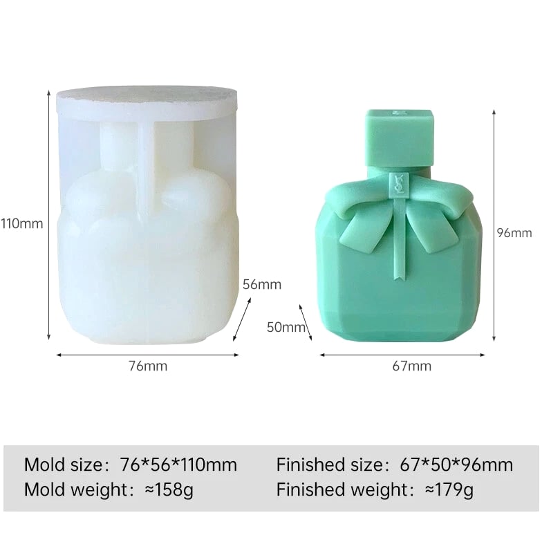 3D Candle Molds Silicone Pillar Soap Perfume Bottle DIY Wax Moulds Holiday Gift