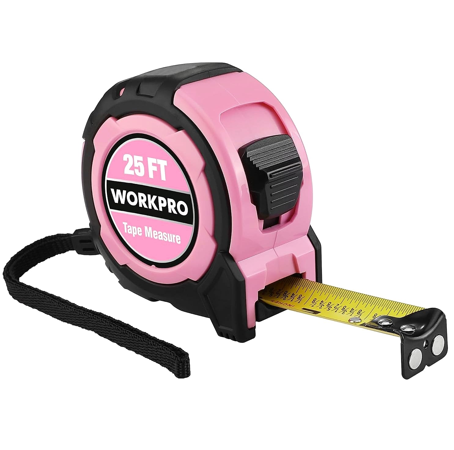 WORKPRO 25FT Pink Tape Measure with Magnetic Hook