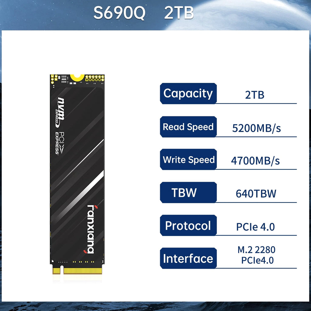 Fanxiang 4TB 2TB 1TB SSD PS5 PCIe Gen4.0 NVMe M.2 Internal Solid State Drive Lot