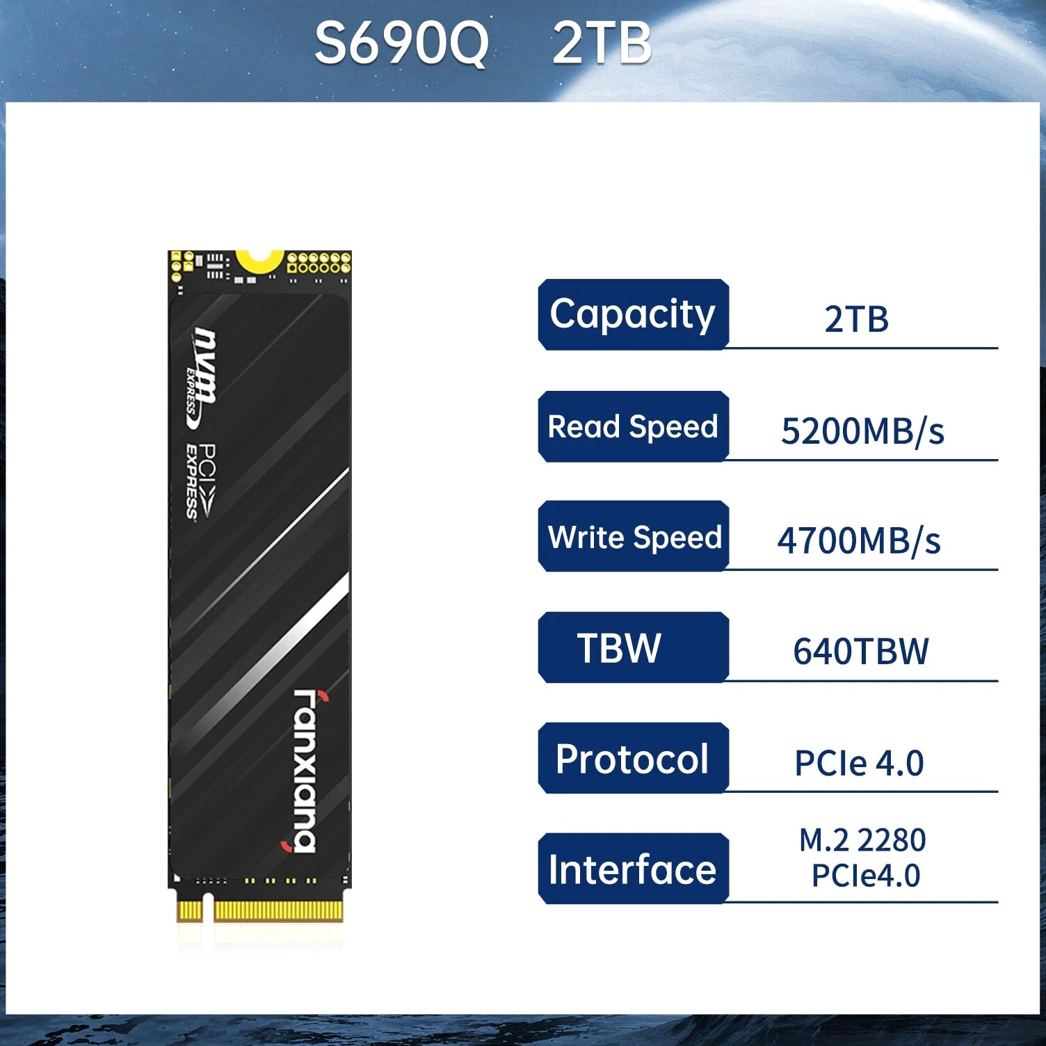 Fanxiang 4TB 2TB 1TB SSD PS5 PCIe Gen4.0 NVMe M.2 Internal Solid State Drive Lot