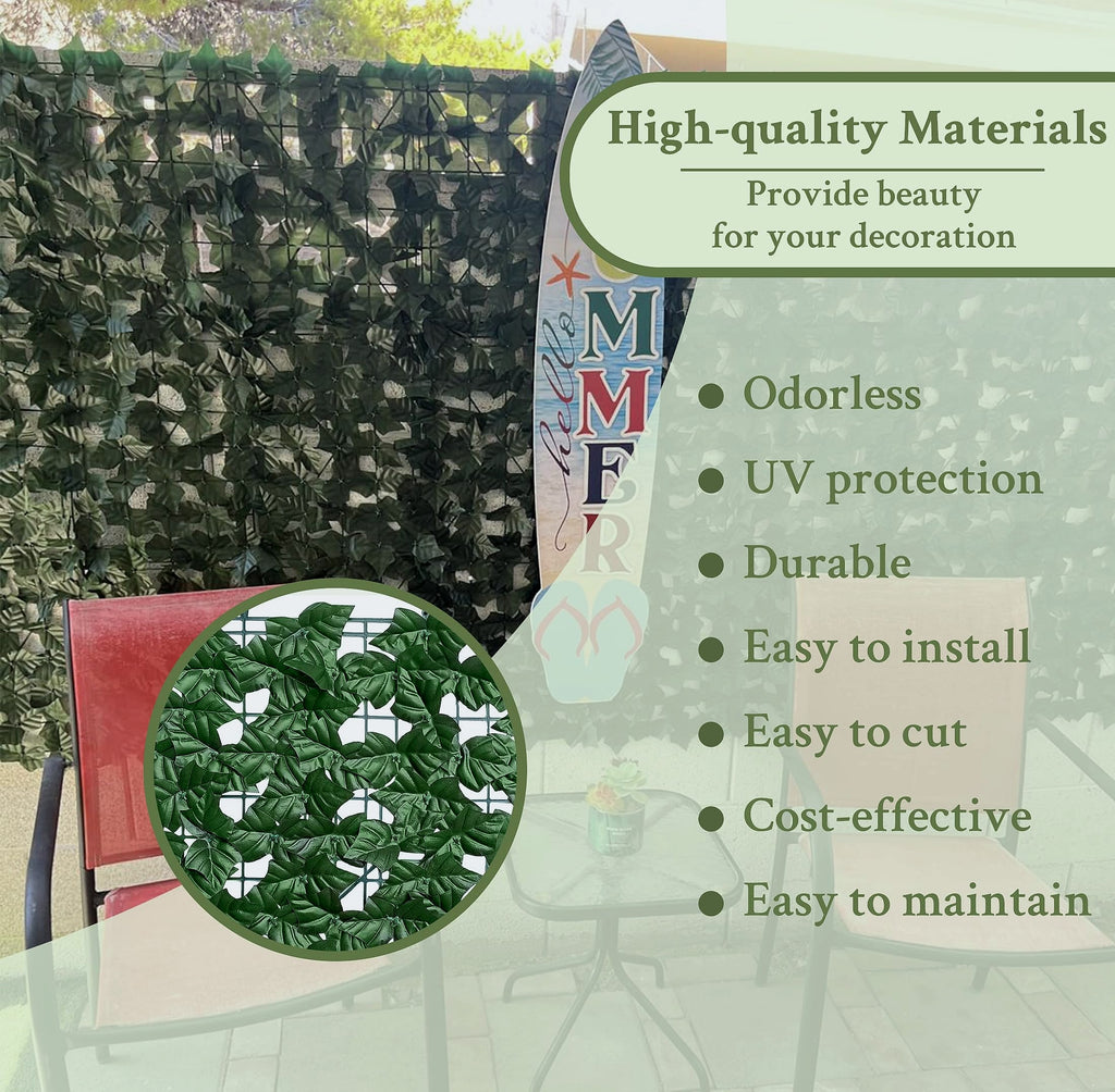 ODTORY 40x120 in Artificial Ivy Privacy Fence Screen with UV Protection