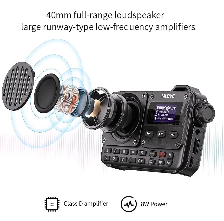 MLOVE BV800 Portable Bluetooth Speaker with FM Radio