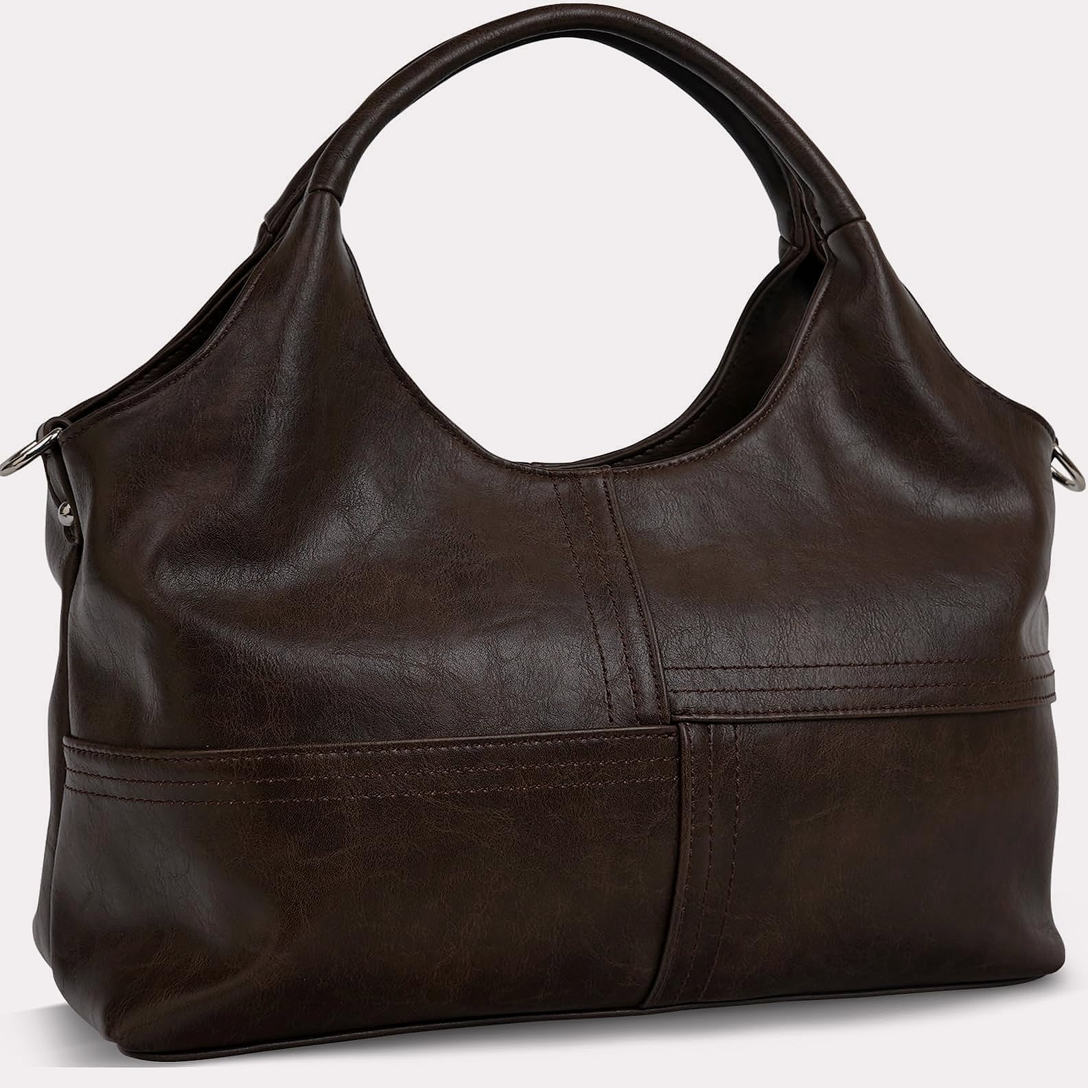KOGTLA Medium Vegan Leather Tote Handbag with Detachable Strap