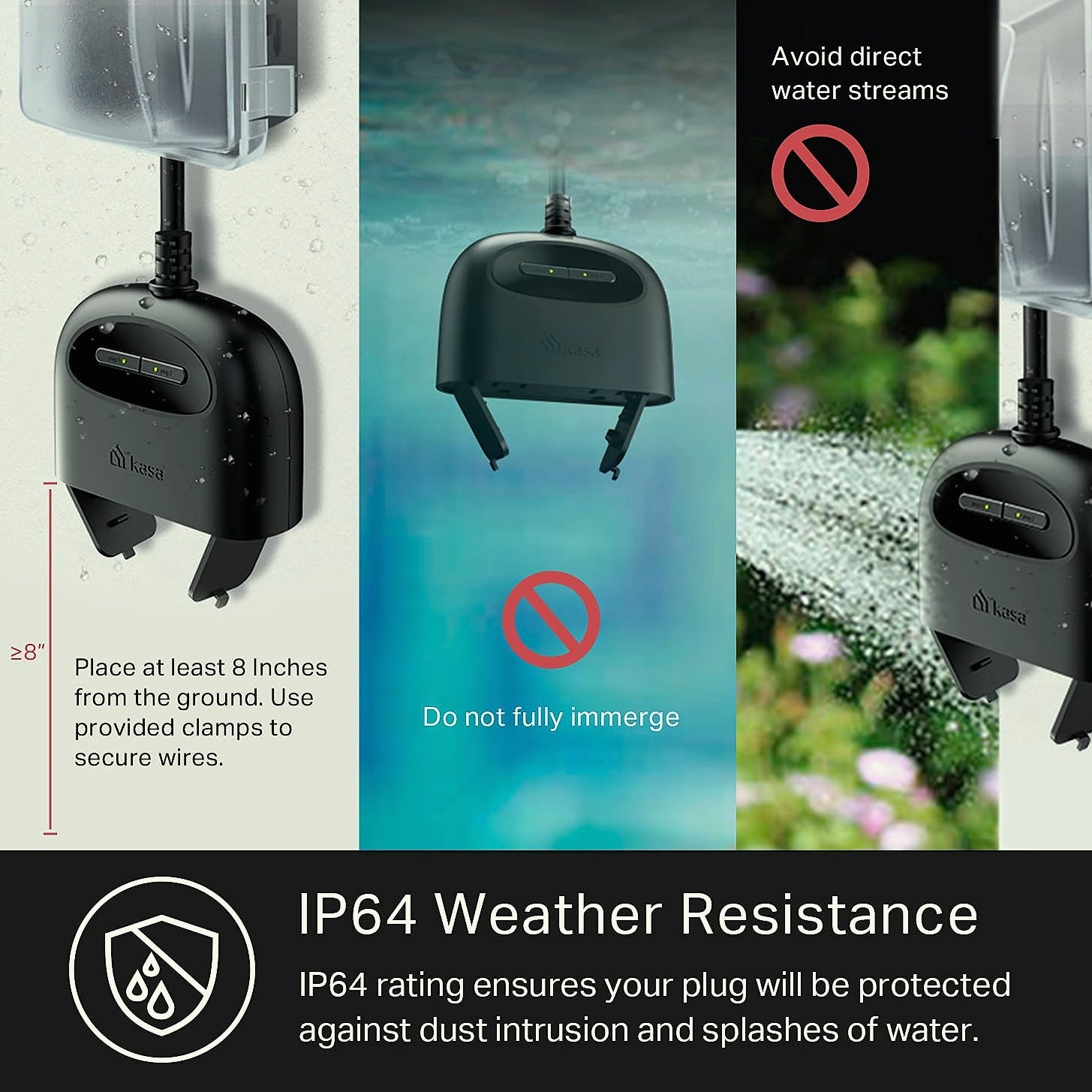 Kasa Smart Outdoor Plug EP40 with 2 Sockets, IP64 Weather Resistant