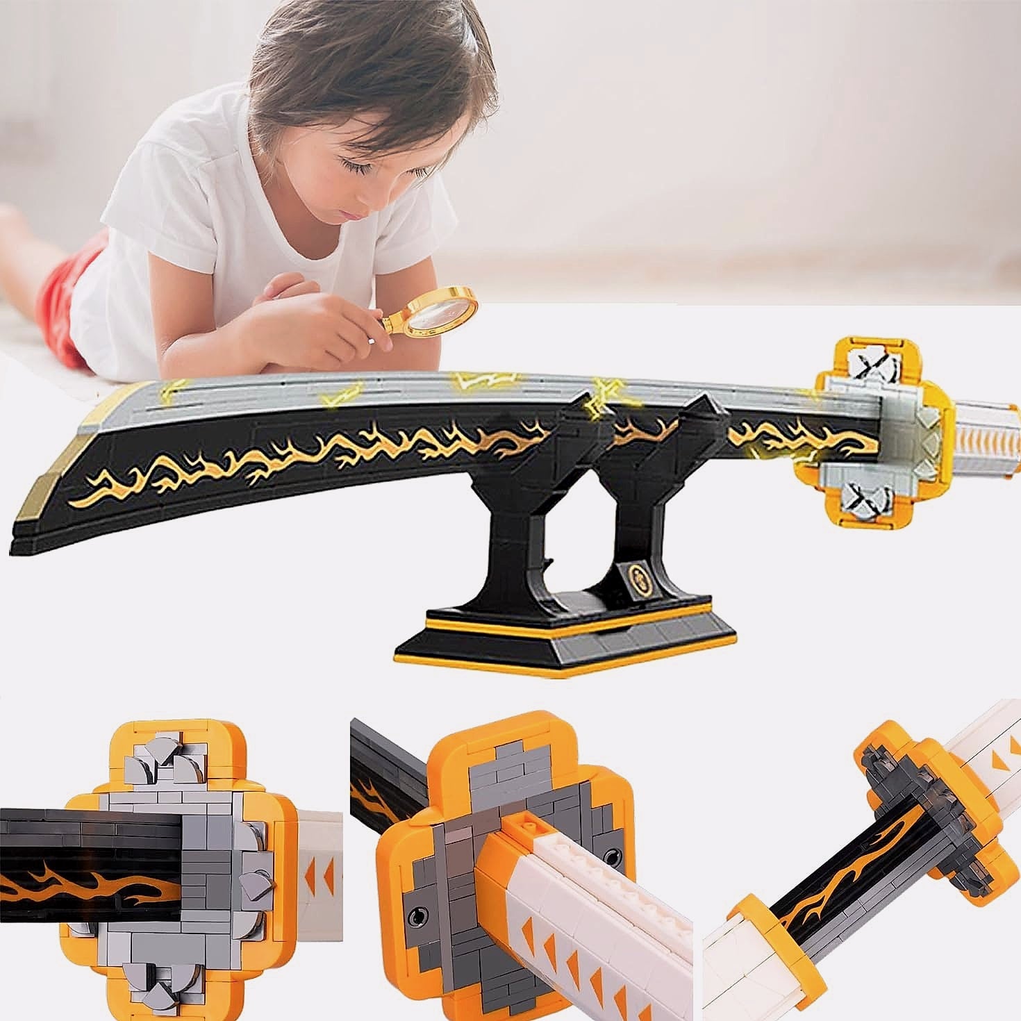 Kravkind 39 Inch Samurai Sword Building Block Set with Scabbard
