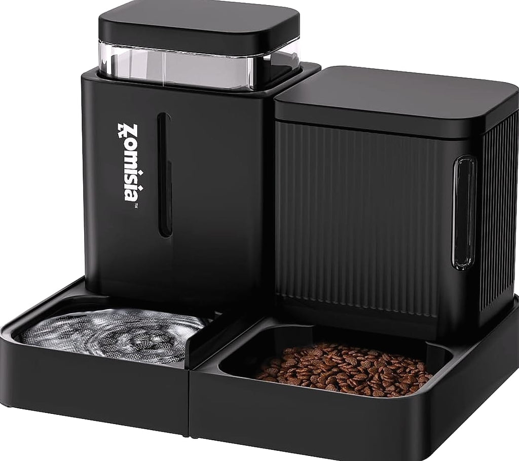 ZOMISIA Automatic Cat Feeder and Water Dispenser Set, 2 in 1