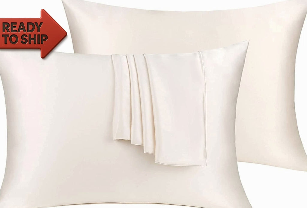 Natural Silk Pillowcase Set of 2 for Hair &Skin - Both Sides 19 Momme 600 Threa