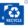 Durable Waterproof 5x5 Recycling & Trash Stickers - Pack of Two for Easy Sorting