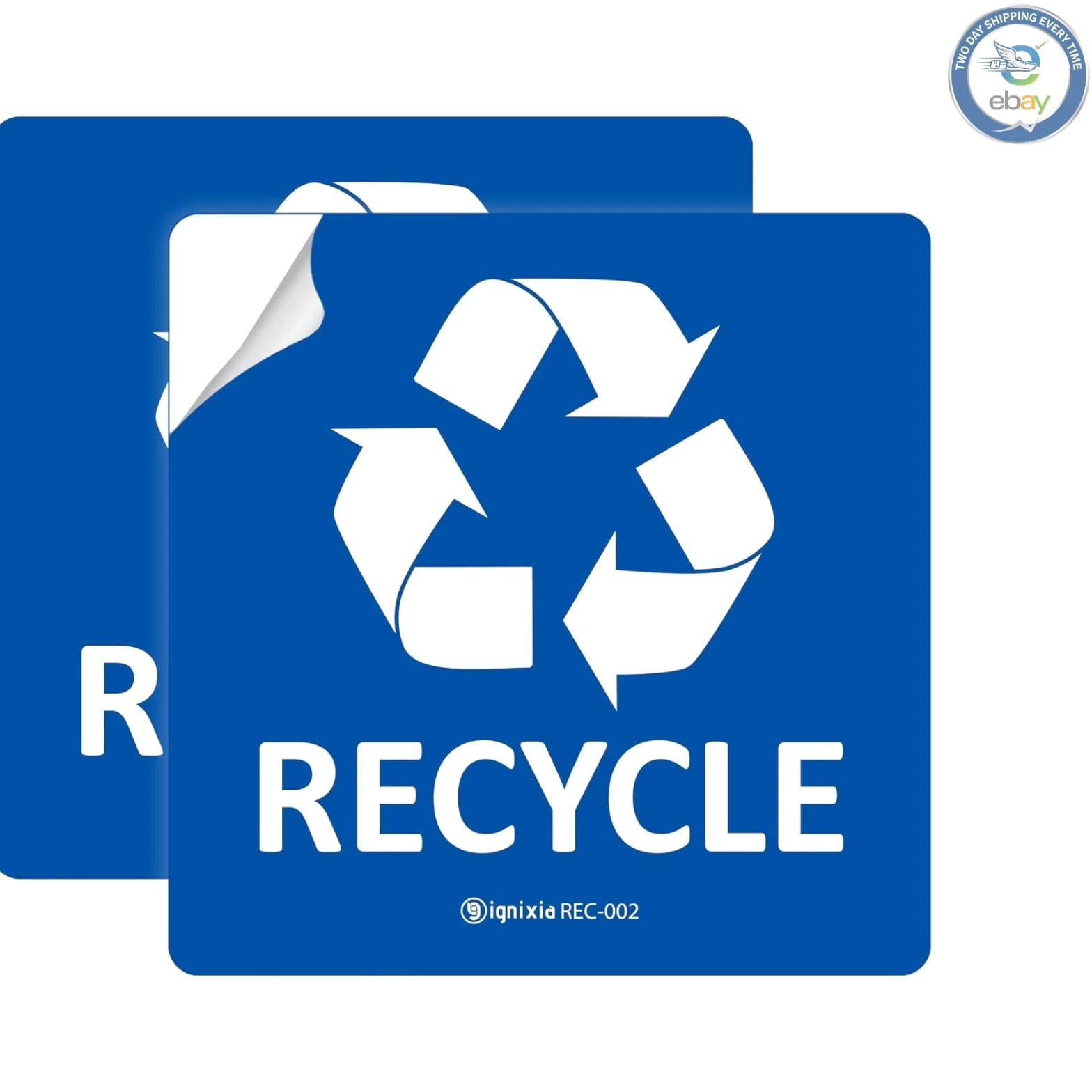 Durable Waterproof 5x5 Recycling & Trash Stickers - Pack of Two for Easy Sorting