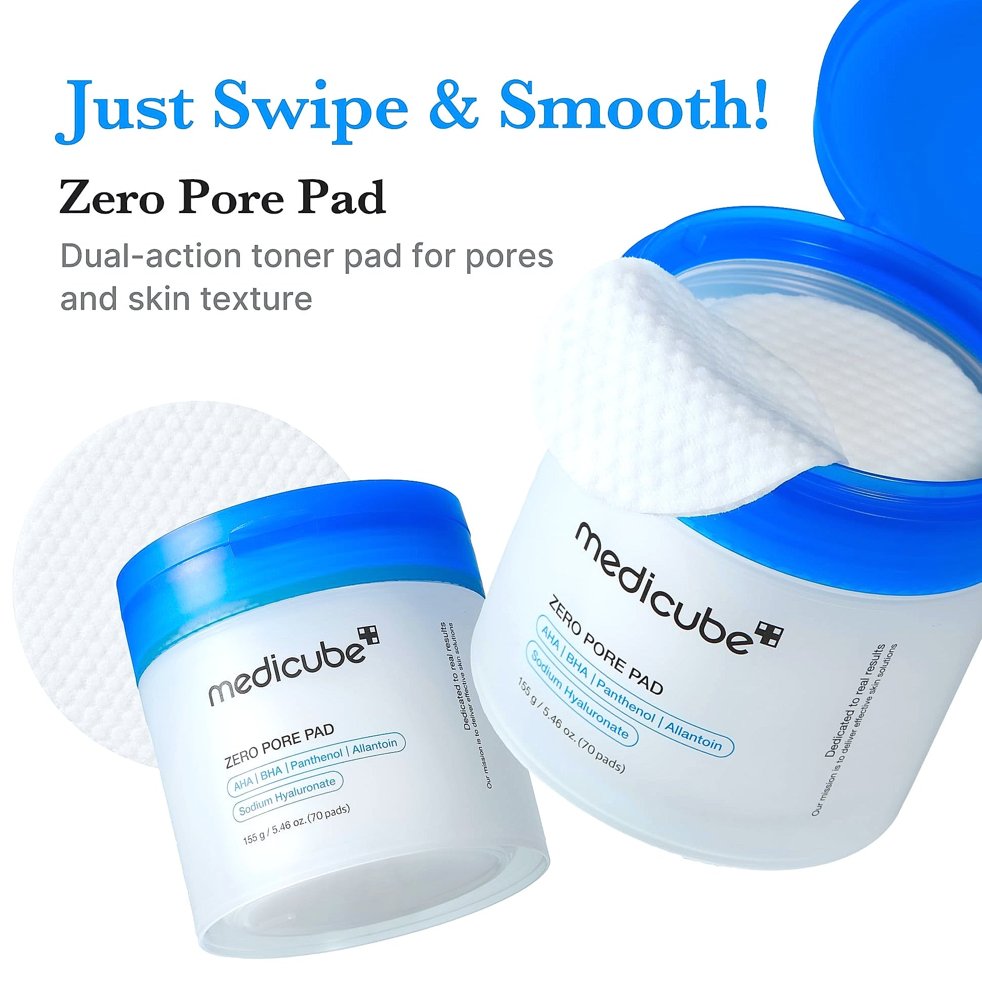 Medicube Zero Pore Pad 2.0 Exfoliating Toner Pads, 70 Count