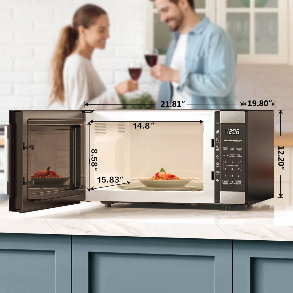 1100 Watt 1.6 Cu Ft Stainless Steel Countertop Microwave Oven Auto Sensor Cook