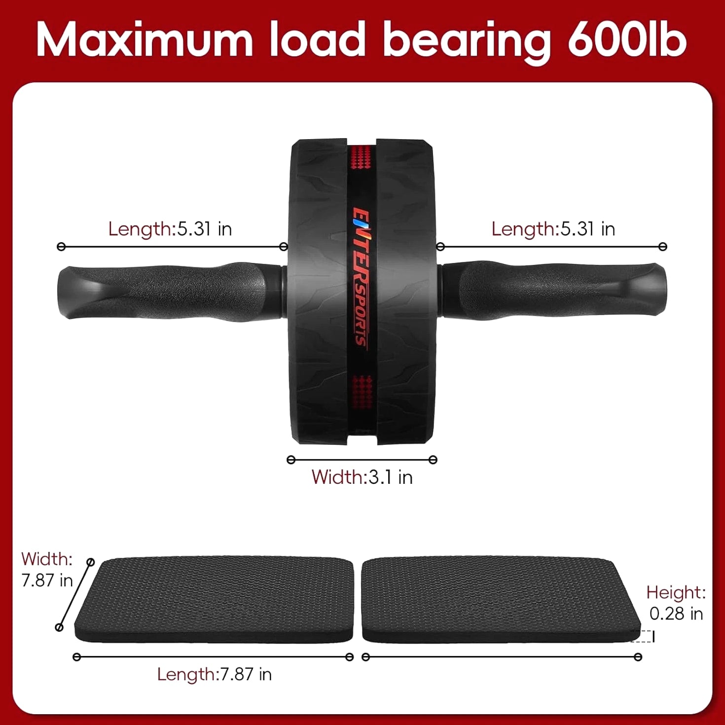 Ab Roller Wheel for Abs Workout - Abdominal Exercise Equipment with 2 Knee Pads