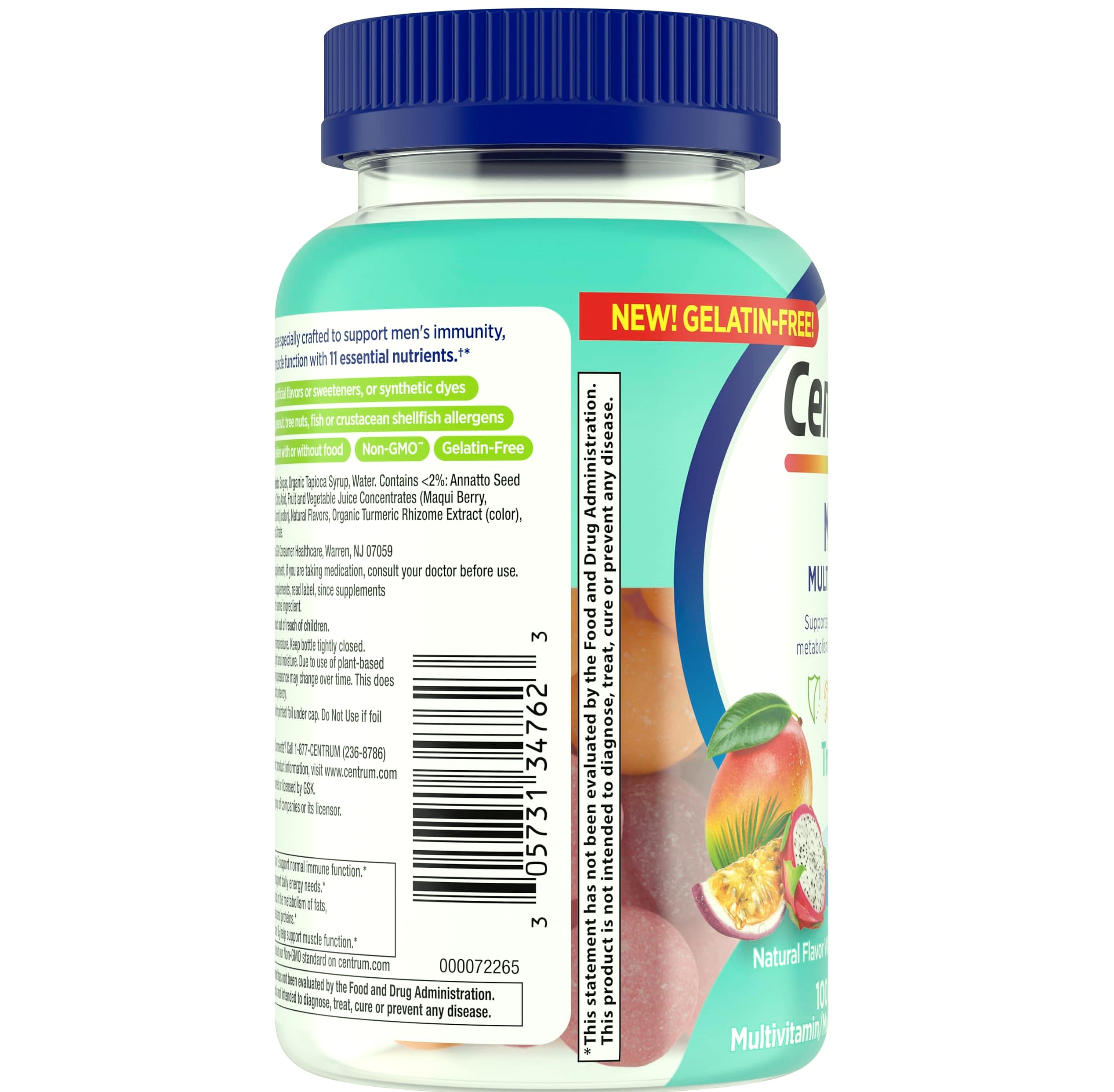 Centrum Men's Multivitamin Gummies, Tropical Fruit, 100 Count