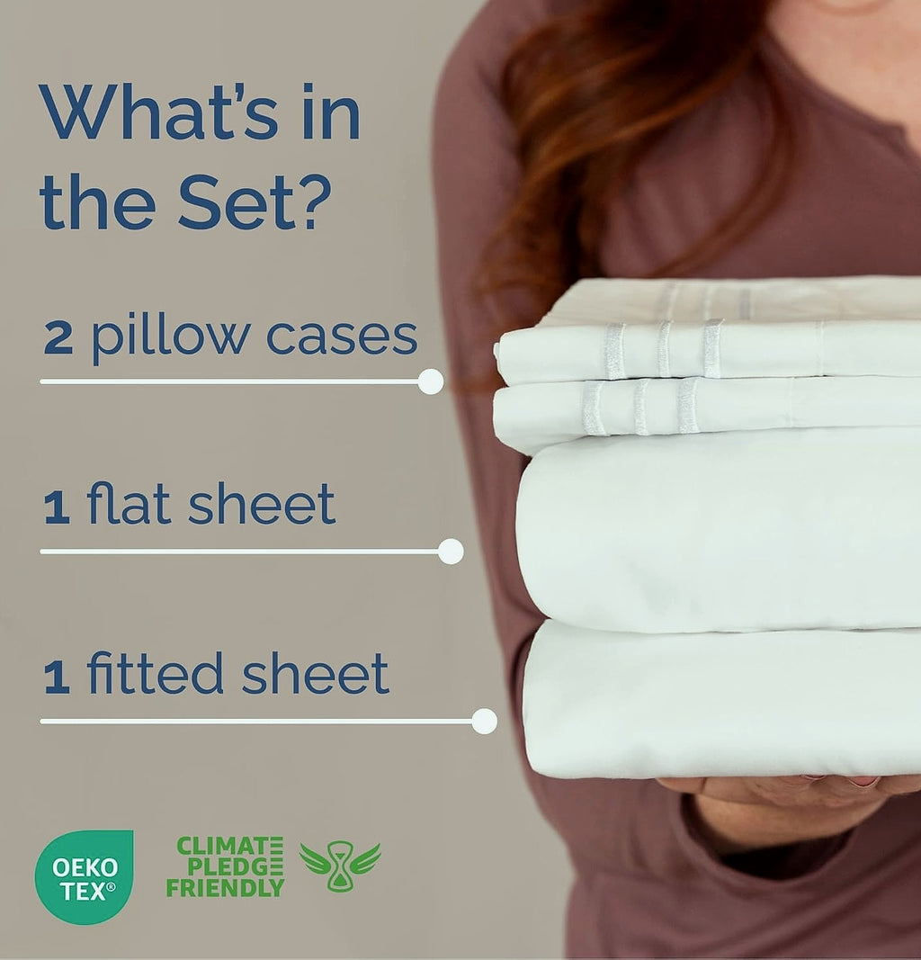 CGK Unlimited Queen Sheet Set with Deep Pockets and Soft Microfiber