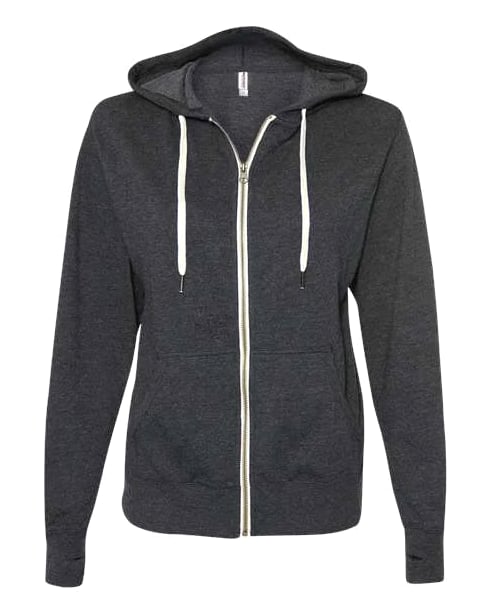 Independent Trading Co PRM90HTZ Heathered French Terry Full-Zip Hoodie Unisex