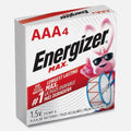 Energizer E92PK MAX 1.5 V AAA Alkaline Batteries (4/PK) New