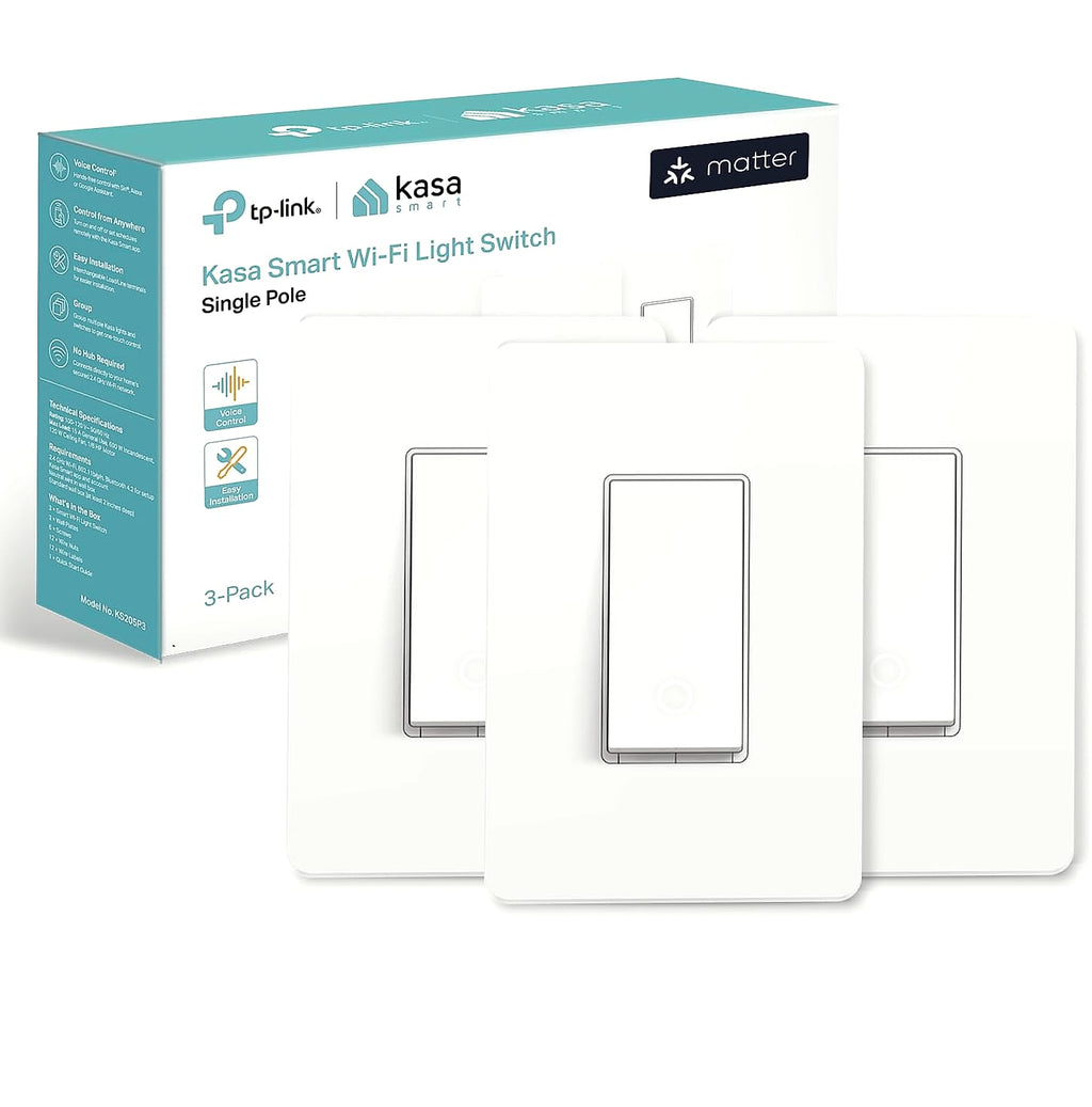 Kasa Smart HS200P3 Wi-Fi Light Switch, Single Pole