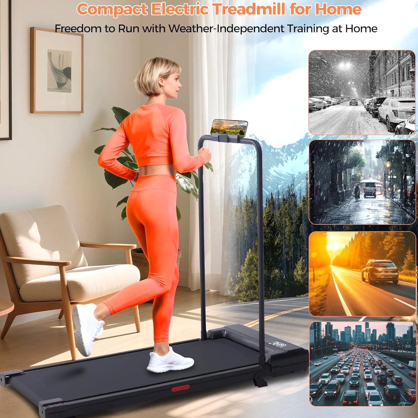 Walking Pad Treadmill with Incline, 2026 Upgrade Portable Under Desk Treadmill with Handles