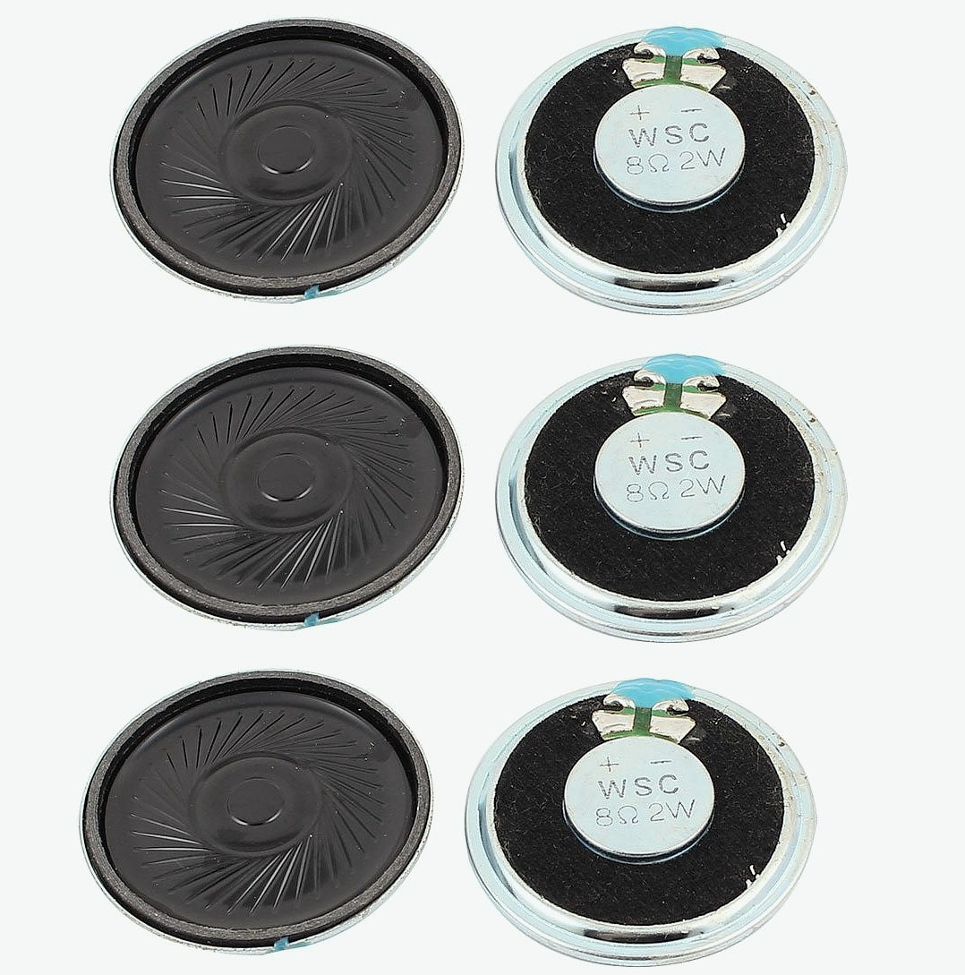 sourcing map 40mm Internal Magnet Speaker 2W 8 Ohm 6 Pack