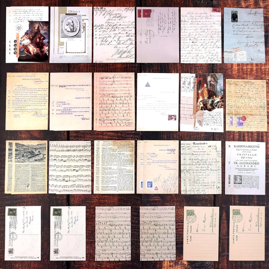 200pcs Vintage Junk Journal Supplies,Scrapbook Supplies Scrapbooking Paper and S