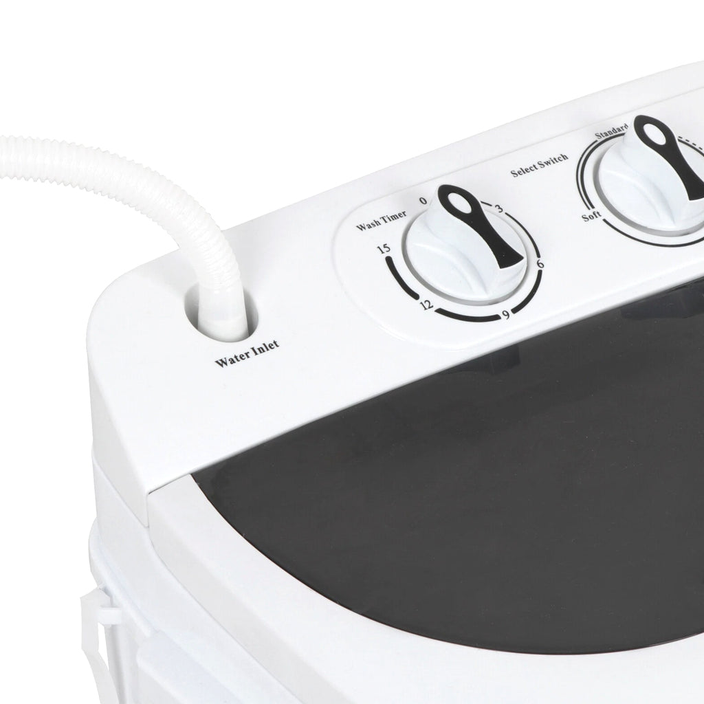 White Compact Portable Washer & Dryer with Mini Washing Machine and Spin Dryer