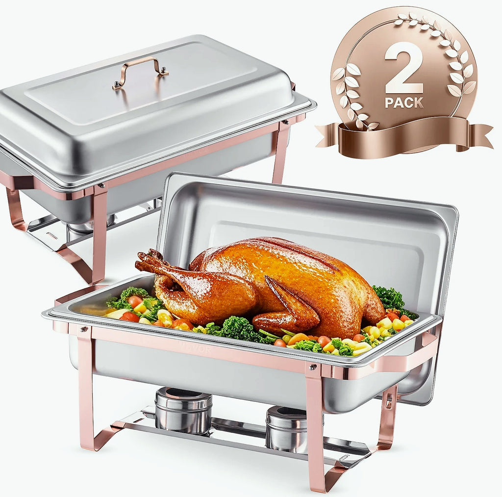 SucceBuy 8QT Rectangle Chafing Dish Buffet Warmer Set