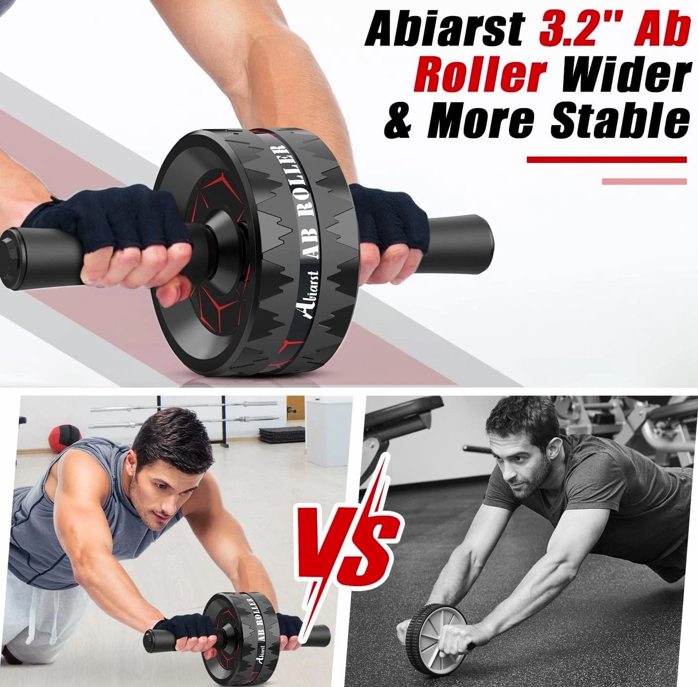 Ab Roller Wheel, Abs Workout Equipment for Abdominal & Core Strength Training, H