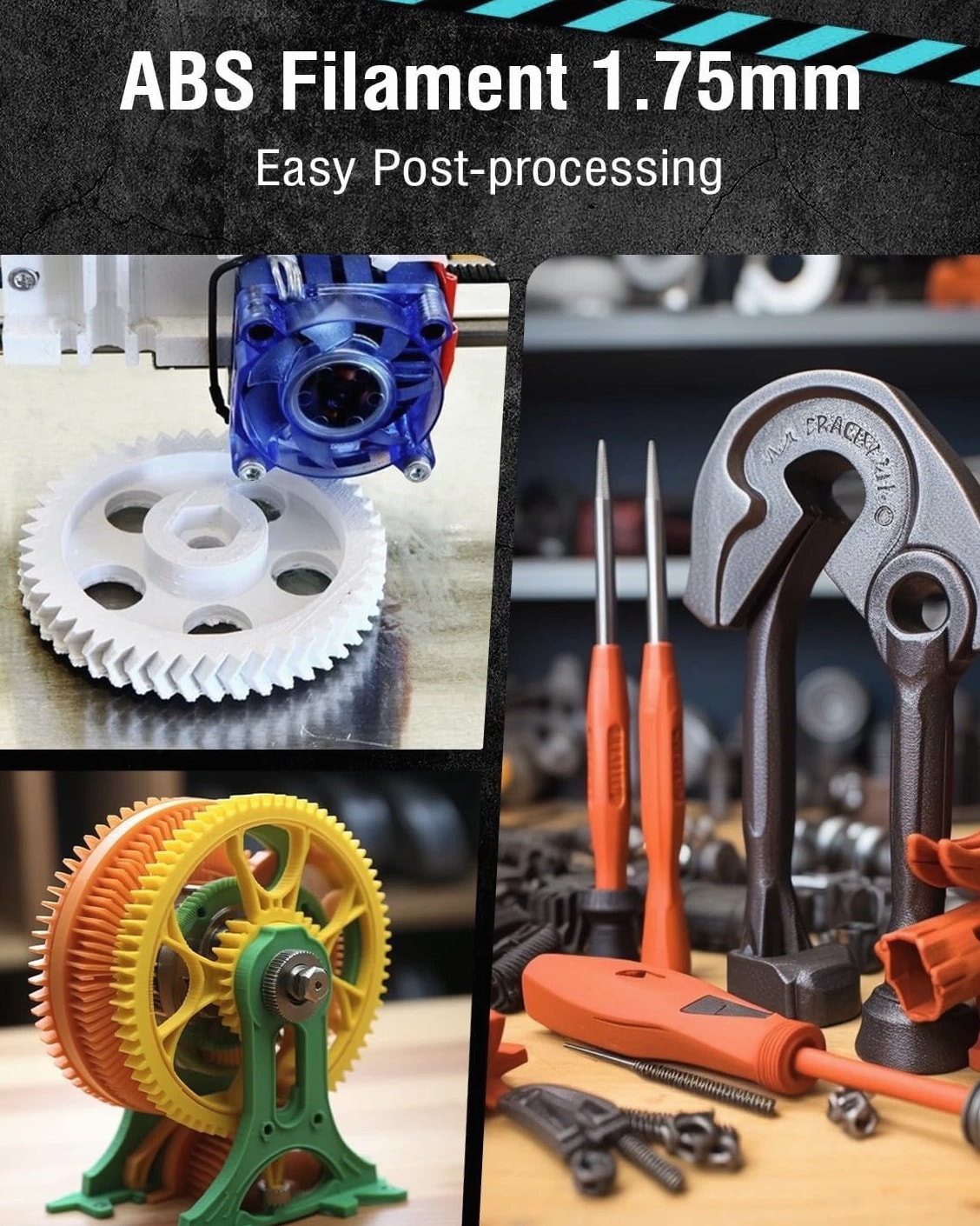 1kg Spool ABS 3D Filament - Tough, Compatible & Economical Solution