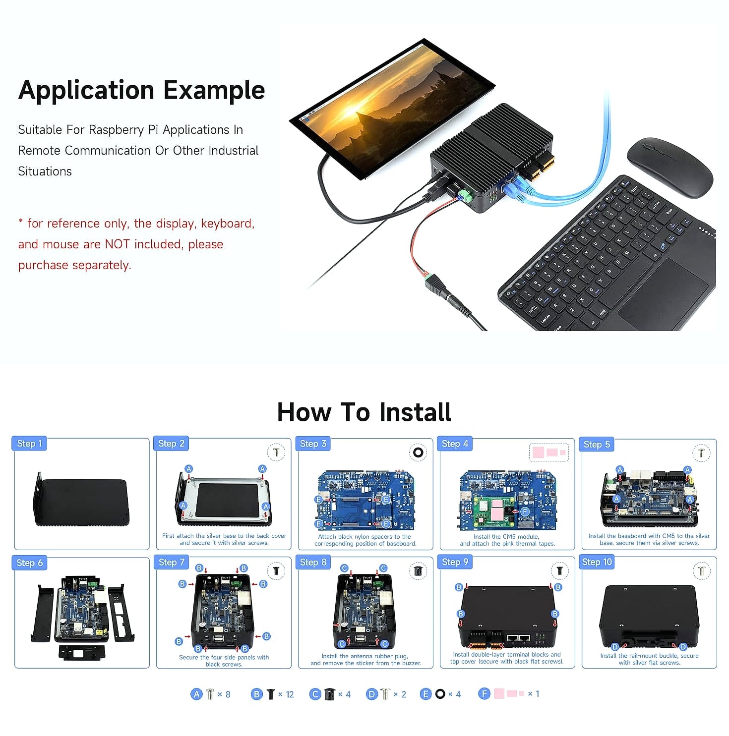 Waveshare CM5 Industrial Computer Dual Ethernet 4G/5G Edge Computing