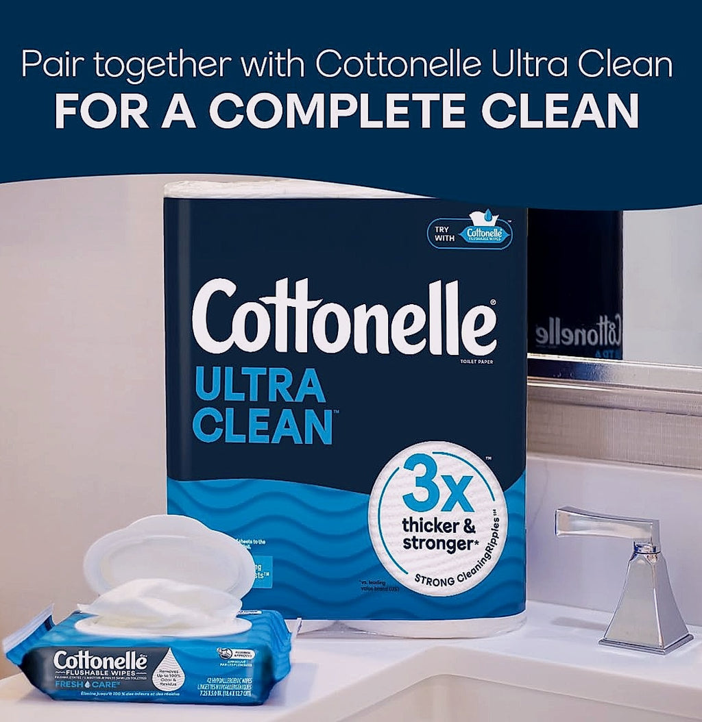 Cottonelle Fresh Feel Flushable Wet Wipes, 8 Packs