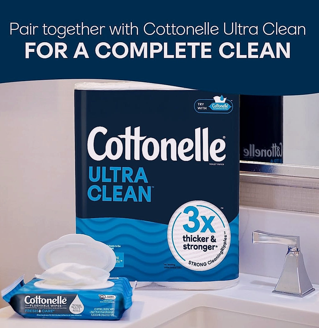 Cottonelle Fresh Feel Flushable Wet Wipes, 8 Packs