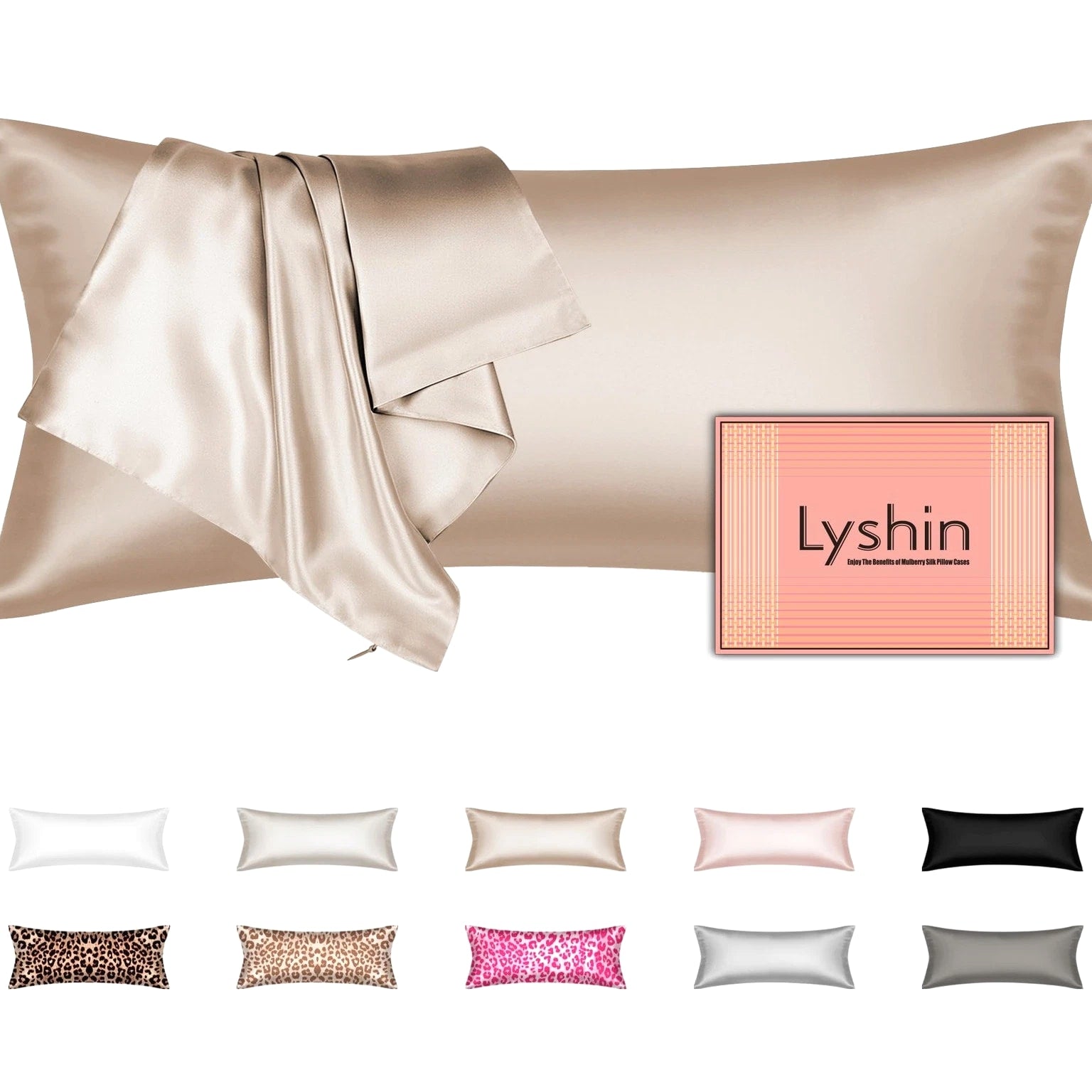 Silk Body Pillow Cover with Zipper, Mulberry Silk Pillowcases Body Size, Ult...